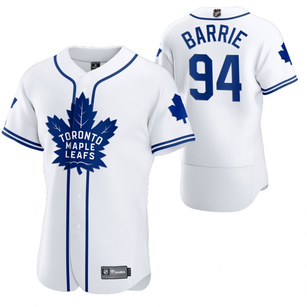 Toronto Maple Leafs #94 Tyson Barrie Men 2020 NHL x MLB Crossover Edition Baseball Jersey White